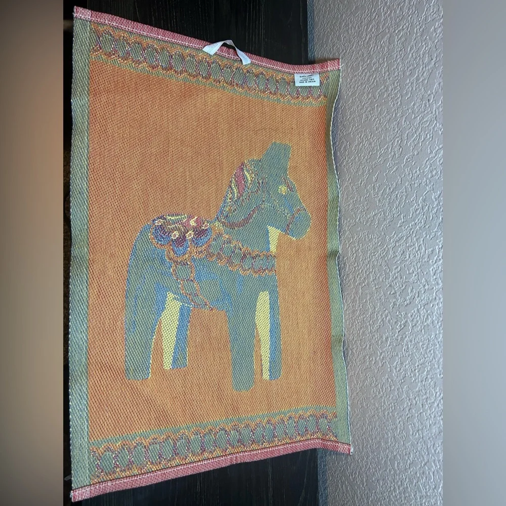 100% Cotton Dalahandduken Towel 14 x 20 by Ekelund Red Horse